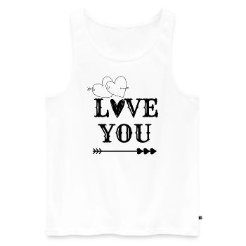 Love You Shirt - Männer Premium Bio Tank Top - Weiß - Vorne - Michal (187cm)
