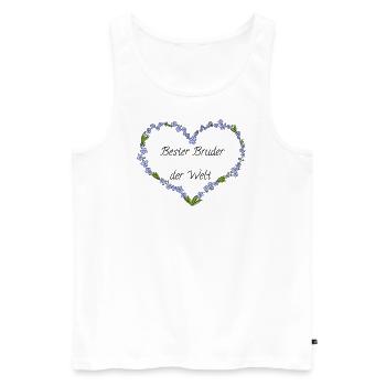 Bester Bruder der Welt - Männer Premium Bio Tank Top - Weiß - Vorne - Michal (187cm)