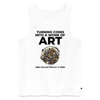 Coin Collecting Collector Numismatic Numismatist - Men's Premium Organic Tank Top - white - Front - Michal (187cm)