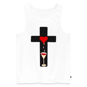 Cross of Christ Blood Horror Halloween Goth Occult - Men's Premium Organic Tank Top - white - Front - AI Model Male 178 light (178cm)