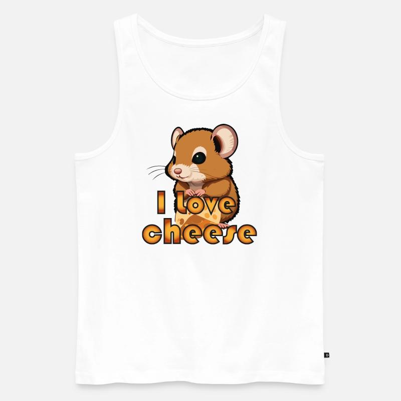 I love cheese - Männer Premium Bio Tank Top - Weiß
