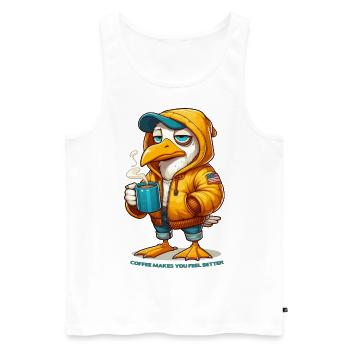 Coffee makes you feel better - Men's Premium Organic Tank Top - white - Front - AI Model Male 178 light (178cm)