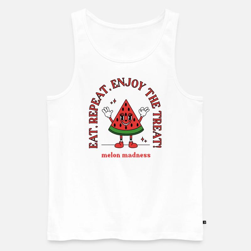 Melon Colored - Männer Premium Bio Tank Top - Weiß