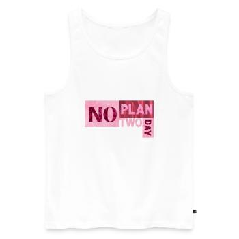 Pas de plan deux jours - Débardeur bio Premium Homme - blanc - Devant - Michal (187cm)