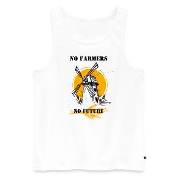 Farmer - Männer Premium Bio Tank Top - Weiß - Vorne - Michal (187cm)