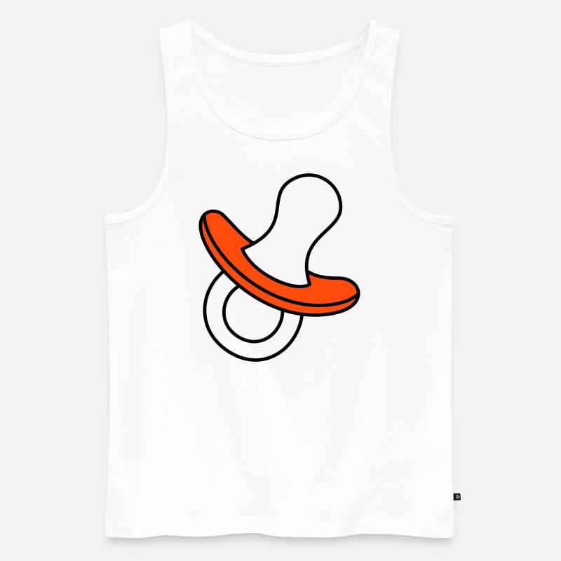 Schnuller dreifarbig - Männer Premium Bio Tank Top - Weiß