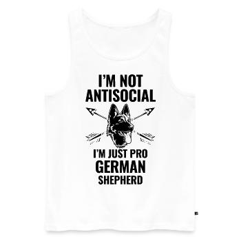 I'm Not Antisocial I'm Just Pro German Shepherd Do - Men's Premium Organic Tank Top - white - Front - Michal (187cm)