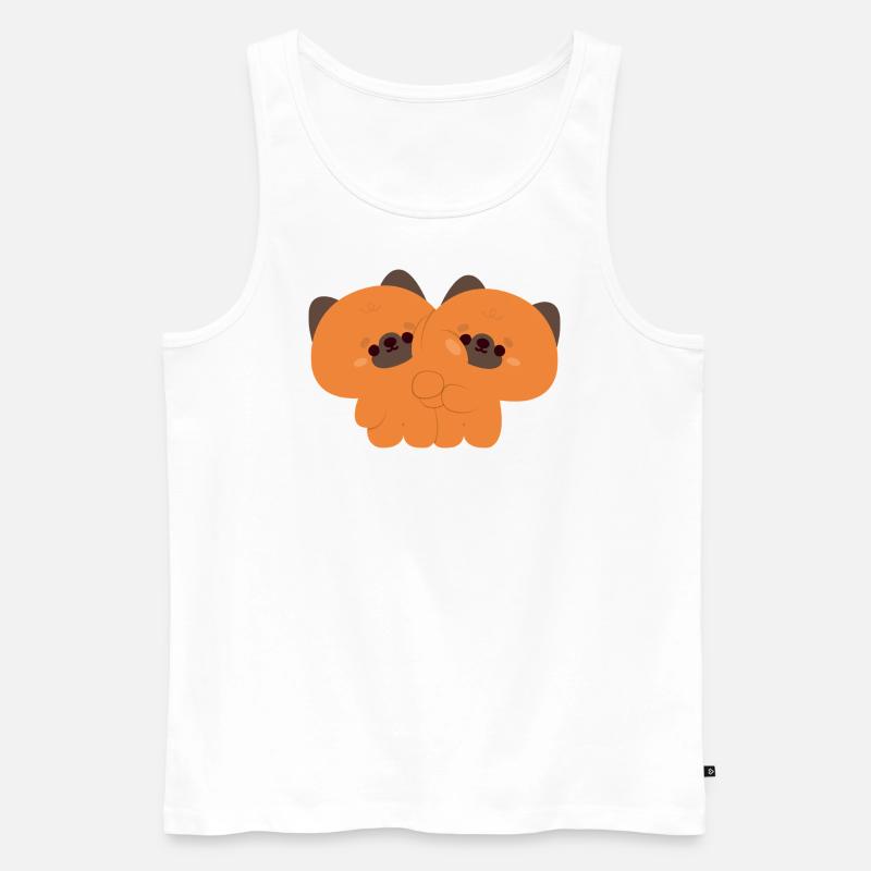 Deutscher Schäferhund-Ehepaar - Männer Premium Bio Tank Top - Weiß