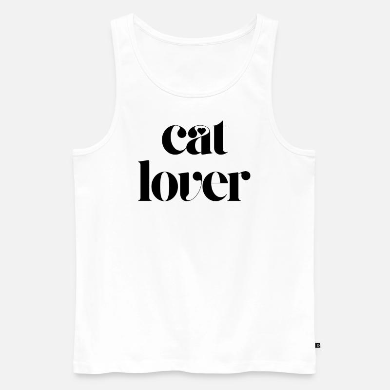 cat lover - Men's Premium Organic Tank Top - white