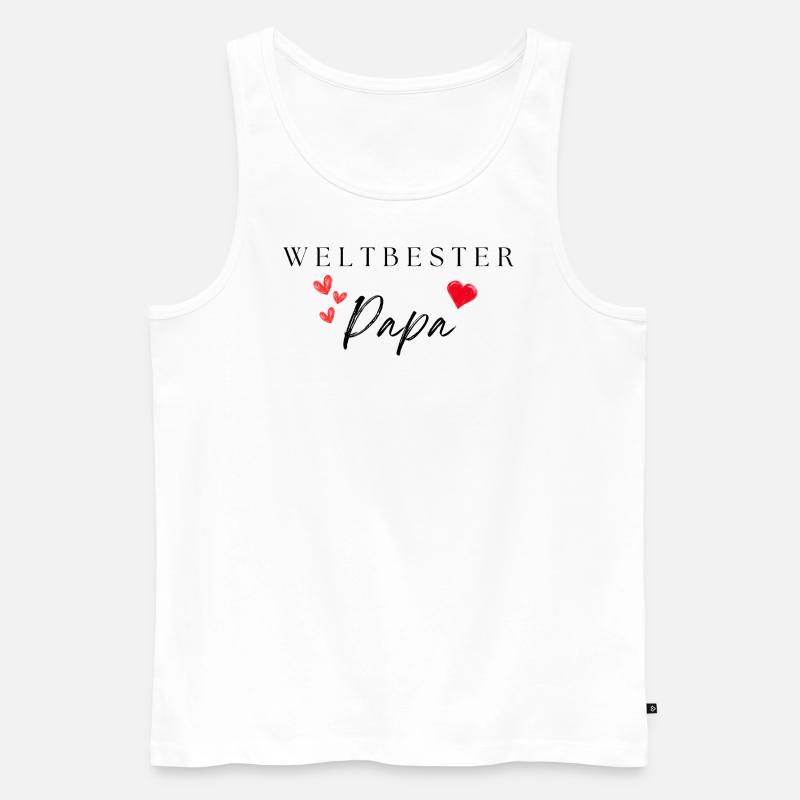 weltbester Papa - Männer Premium Bio Tank Top - Weiß