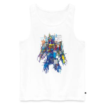 Abstract - Men's Premium Organic Tank Top - white - Front - Michal (187cm)