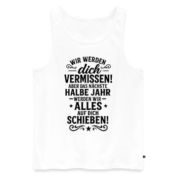 Ex colleagues Congratulations on your escape New job - Men's Premium Organic Tank Top - white - Front - AI Model Male 178 light (178cm)