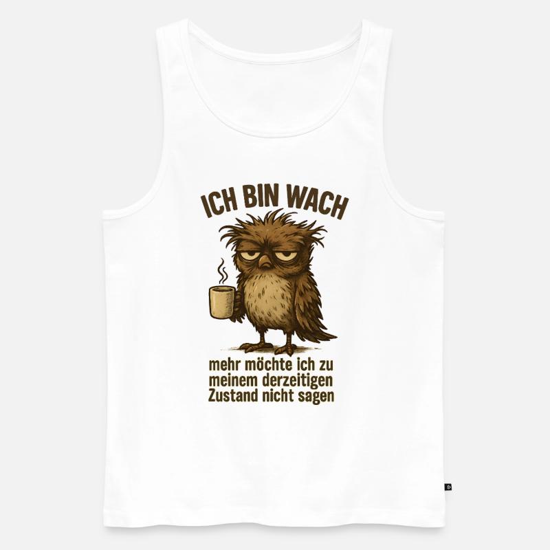 Ich bin wach Büro Kaffee - Männer Premium Bio Tank Top - Weiß