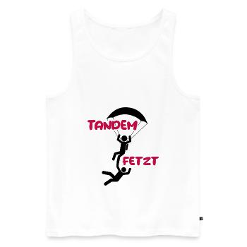 skydiver tandem fallschirm fallschirmspringer - Männer Premium Bio Tank Top - Weiß - Vorne - AI Model Male 178 light (178cm)