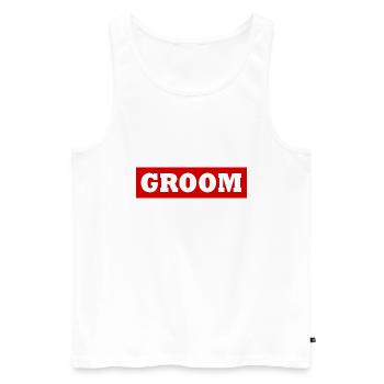 Groom - Débardeur bio Premium Homme - blanc - Devant - AI Model Male 178 light (178cm)
