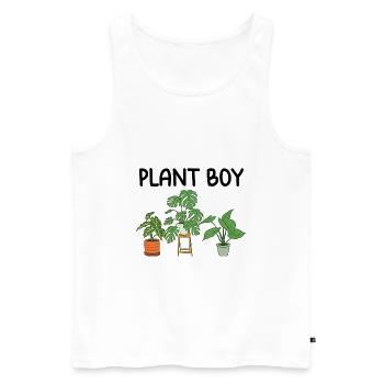 Pflanzenliebhaber - Männer Premium Bio Tank Top - Weiß - Vorne - AI Model Male 178 light (178cm)