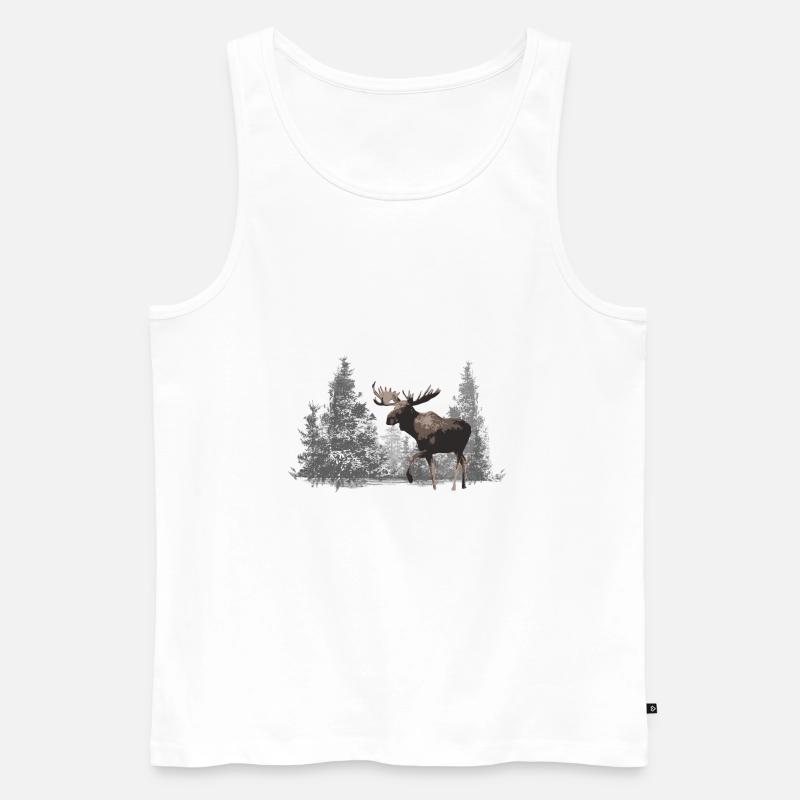 Elch - Männer Premium Bio Tank Top - Weiß