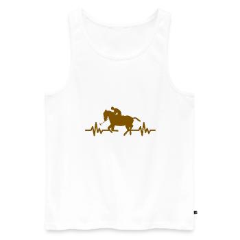 Heartbeat - Horse Stallion Mare Ross Polo - Men's Premium Organic Tank Top - white - Front - Michal (187cm)