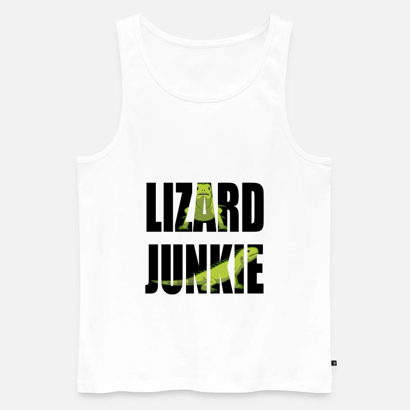Lizard Junkie - Männer Premium Bio Tank Top - Weiß