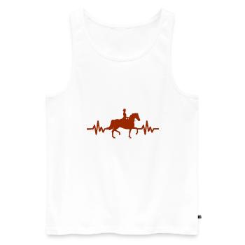 Heartbeat - Étalon Cheval Jument Ross Equestrian - Débardeur bio Premium Homme - blanc - Devant - Michal (187cm)