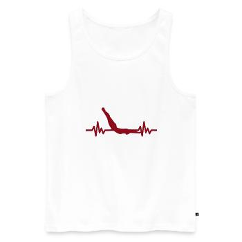 Heartbeat Swimmer - Diver Water Sports Athlete - Men's Premium Organic Tank Top - white - Front - Michal (187cm)
