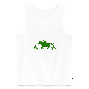Heartbeat - Horse Stallion Mare Ross Polo - Men's Premium Organic Tank Top - white - Front - Michal (187cm)
