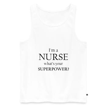 nurse - Men's Premium Organic Tank Top - white - Front - Michal (187cm)