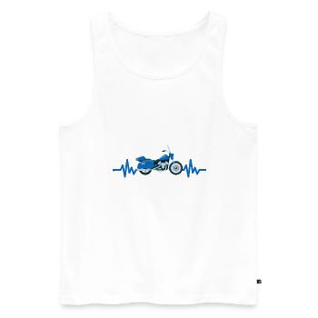 Heartbeat Motorcycle - Machine Motorsport Freedom - Men's Premium Organic Tank Top - white - Front - Michal (187cm)
