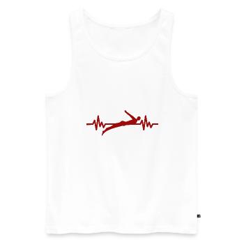 Heartbeat Swimmer - Diver Water Sports Athlete - Men's Premium Organic Tank Top - white - Front - Michal (187cm)