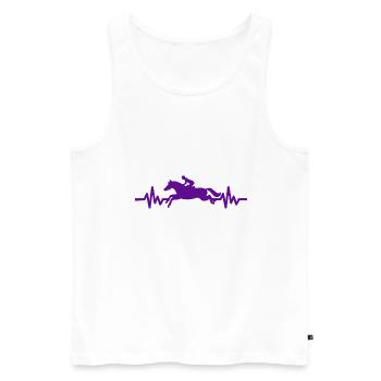 Herzschlag - Pferd Hengst Stute Ross Reitsport - Männer Premium Bio Tank Top - Weiß - Vorne - Michal (187cm)