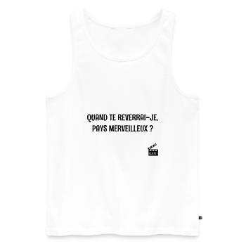 Quand te reverrai-je ? Les bronzés font du ski ! - Débardeur bio Premium Homme - blanc - Devant - AI Model Male 178 light (178cm)