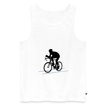 Cyclistes sur route, Vélo de route, Cyclisme - Débardeur bio Premium Homme - blanc - Devant - Michal (187cm)