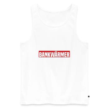 Bankwärmer Lustiger Kreisliga Fußball Spruch - Männer Premium Bio Tank Top - Weiß - Vorne - Michal (187cm)