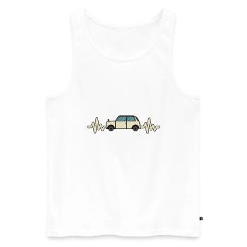 Auto - Wagen - Herzschlag - Autobus - Style - Männer Premium Bio Tank Top - Weiß - Vorne - Michal (187cm)