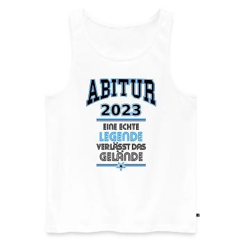Abitur Legende 2023 Abi 23 Abishirt - Männer Premium Bio Tank Top - Weiß - Vorne - Michal (187cm)