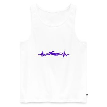 Heartbeat Swimmer - Diver Water Sports Athlete - Men's Premium Organic Tank Top - white - Front - Michal (187cm)