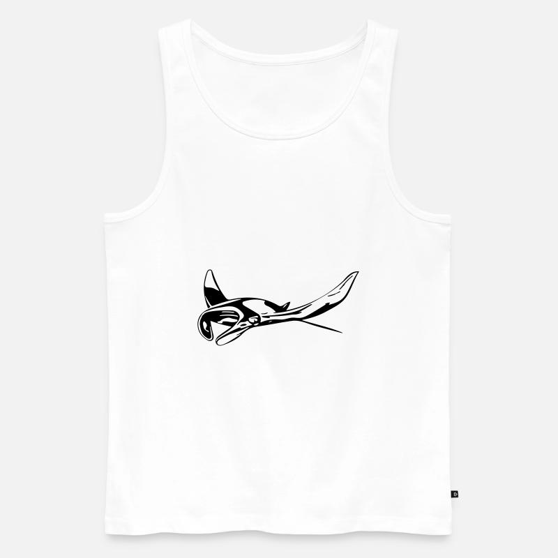 Manta Rochen - Männer Premium Bio Tank Top - Weiß