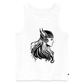 Viking Femme Guerrière Viking - Débardeur bio Premium Homme - blanc - Devant - AI Model Male 178 light (178cm)