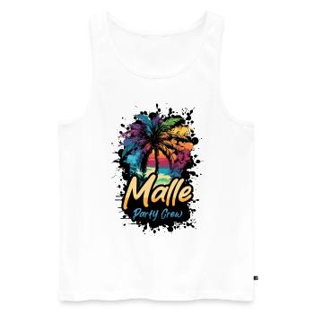 Vacances de Malle Party Crew - Débardeur bio Premium Homme - blanc - Devant - Michal (187cm)
