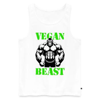 Gorille Bodybuilder Muscles - Débardeur bio Premium Homme - blanc - Devant - Michal (187cm)