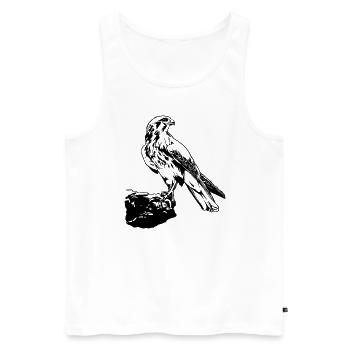Falke Vogel sitzt auf Baum Cool Vogel Liebhaber Geschenk - Männer Premium Bio Tank Top - Weiß - Vorne - AI Model Male 178 light (178cm)