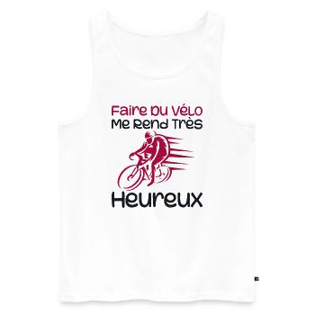 Cycling Makes Me Very Happy - Cycling - Men's Premium Organic Tank Top - white - Front - Michal (187cm)