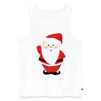 Père Noël Joyeux Noël Coeur T-Shirt d’amour - Débardeur bio Premium Homme - blanc - Devant - AI Model Male 178 light (178cm)