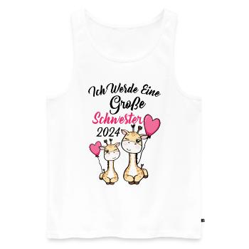 Große Schwester 2024 - Männer Premium Bio Tank Top - Weiß - Vorne - Michal (187cm)
