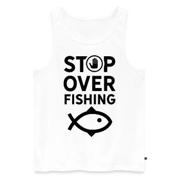 Stops overfishing sea ocean pollution - Men's Premium Organic Tank Top - white - Front - AI Model Male 178 light (178cm)