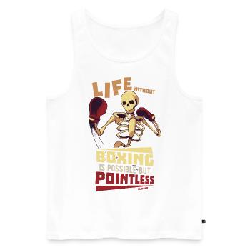 Life Without Boxing Is Possible But Pointless - Männer Premium Bio Tank Top - Weiß - Vorne - Michal (187cm)