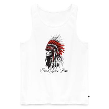 Find your Peace - Men's Premium Organic Tank Top - white - Front - AI Model Male 178 light (178cm)