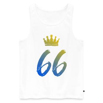 66 Zahl Krone - Männer Premium Bio Tank Top - Weiß - Vorne - Michal (187cm)