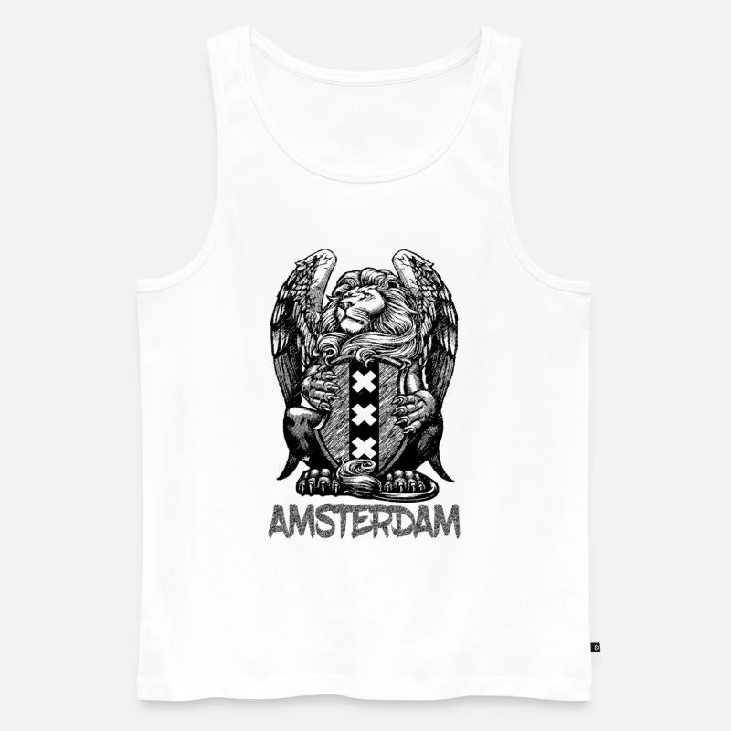 Löwe Amsterdam - Männer Premium Bio Tank Top - Weiß