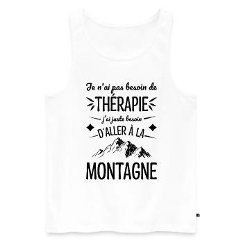 J'ai Juste Besoin D'aller à La Montagne Humour - Débardeur bio Premium Homme - blanc - Devant - Michal (187cm)